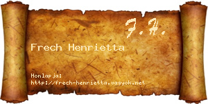 Frech Henrietta névjegykártya